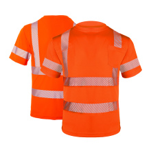 Camisa de seguridad de manga corta de alta visibilidad de humedad de humedad